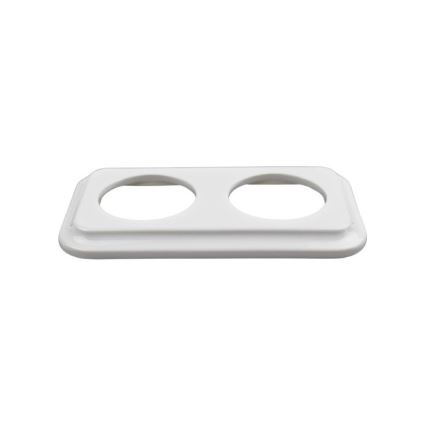Elhard - Cornice doppia retrò in ceramica bianca
