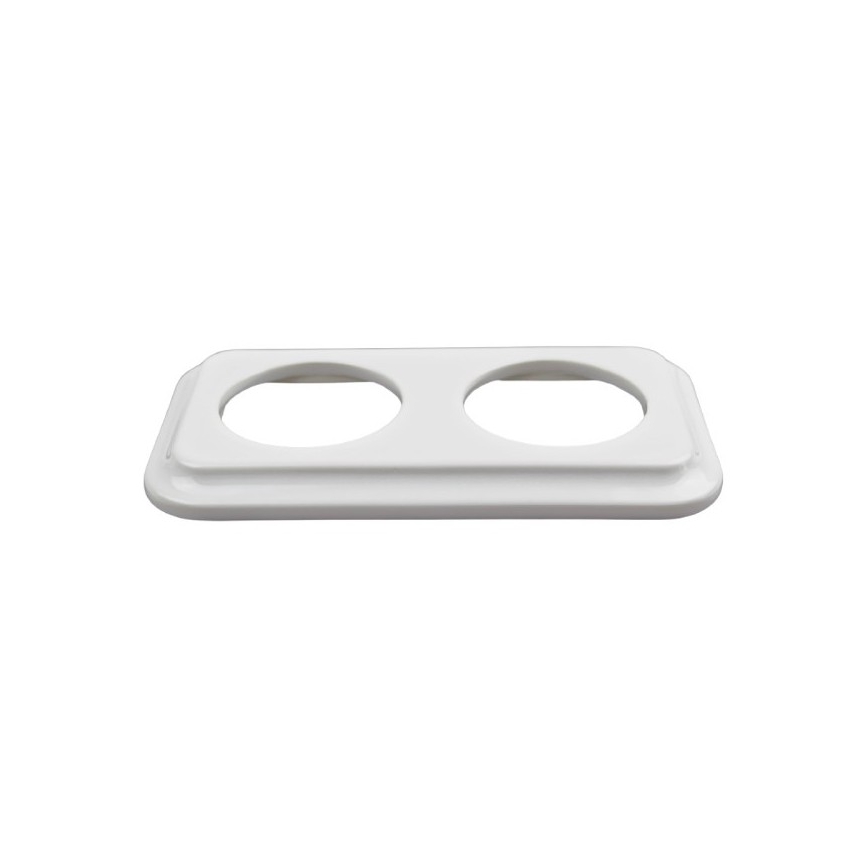 Elhard - Cornice doppia retrò in ceramica bianca