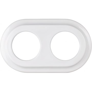 Elhard - Cornice doppia retrò in ceramica bianca