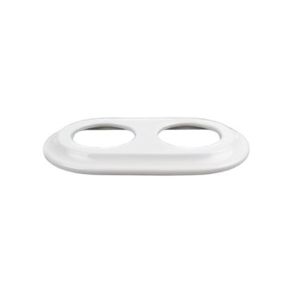 Elhard - Cornice doppia retrò in ceramica bianca