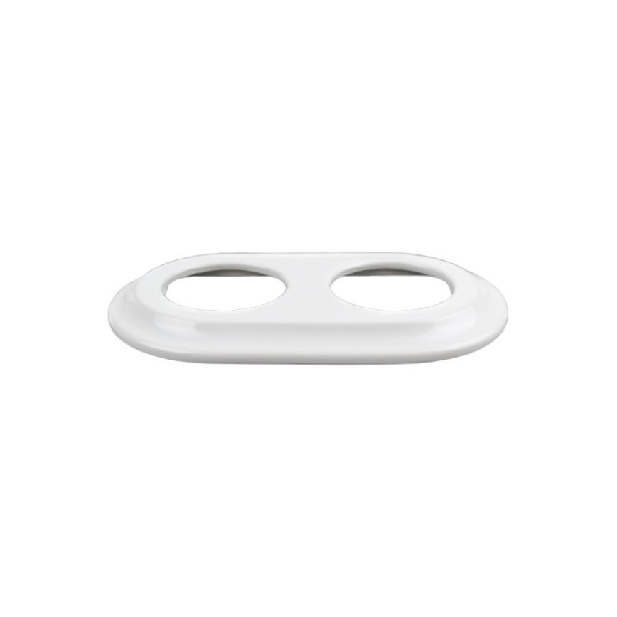 Elhard - Cornice doppia retrò in ceramica bianca