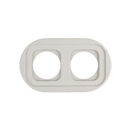 Elhard - Cornice doppia retrò in ceramica bianca