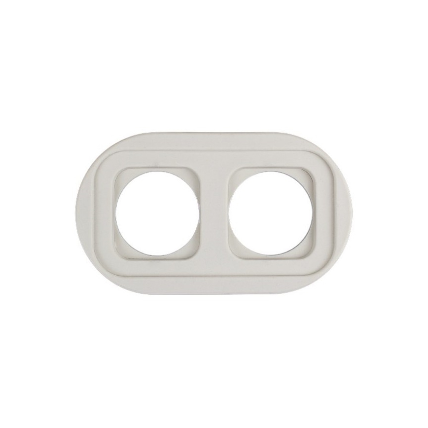 Elhard - Cornice doppia retrò in ceramica bianca
