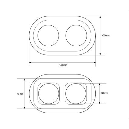 Elhard - Cornice doppia retrò in ceramica bianca