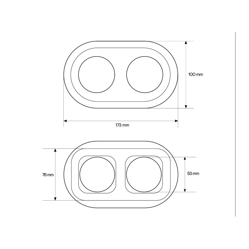 Elhard - Cornice doppia retrò in ceramica bianca
