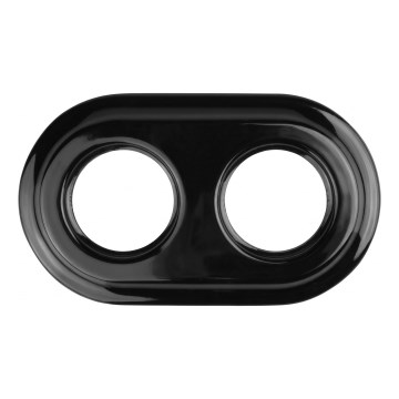 Elhard - Cornice doppia retrò in ceramica, nera