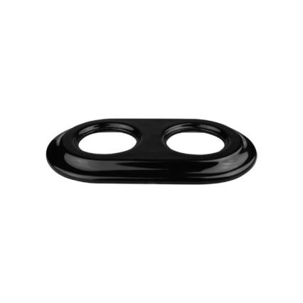 Elhard - Cornice doppia retrò in ceramica, nera
