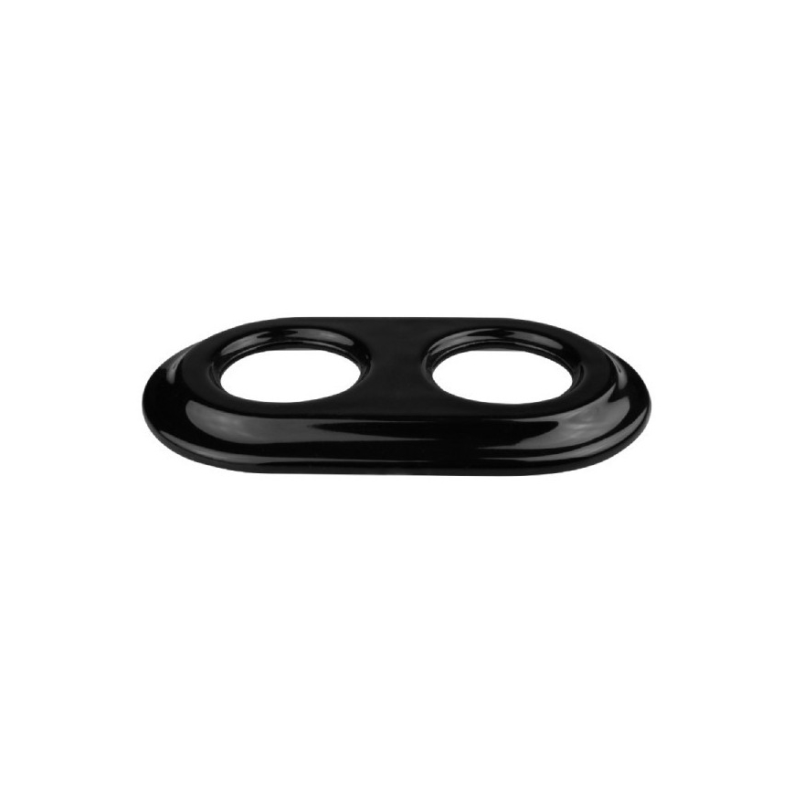Elhard - Cornice doppia retrò in ceramica, nera