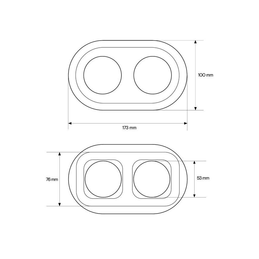Elhard - Cornice doppia retrò in ceramica, nera