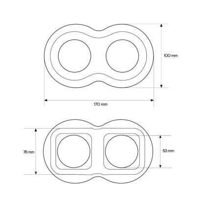 Elhard - Cornice doppia retrò in ceramica nera
