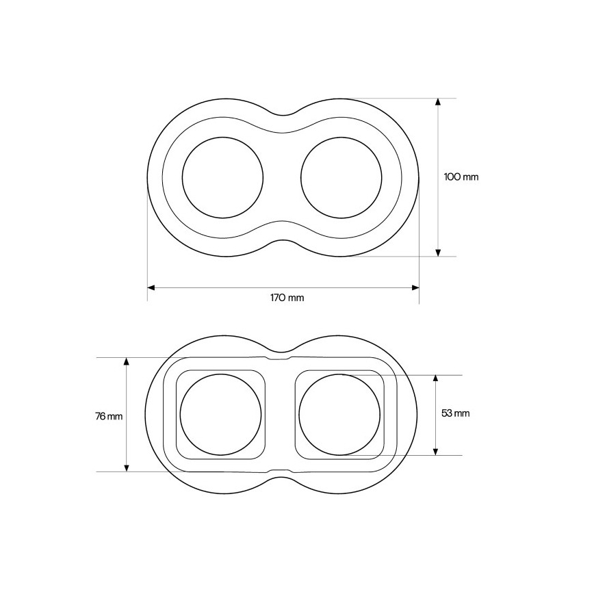Elhard - Cornice doppia retrò in ceramica nera
