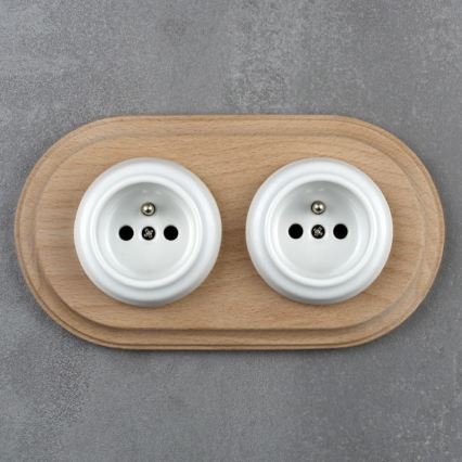 Elhard - Cornice doppia retrò in legno chiaro