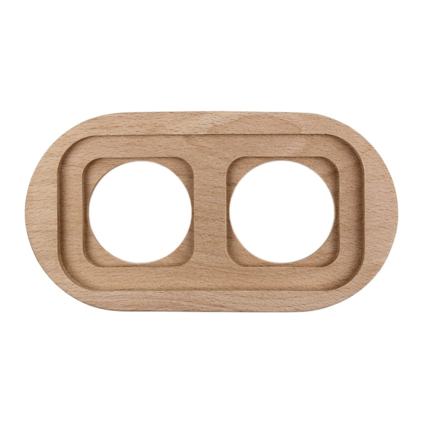 Elhard - Cornice doppia retrò in legno chiaro