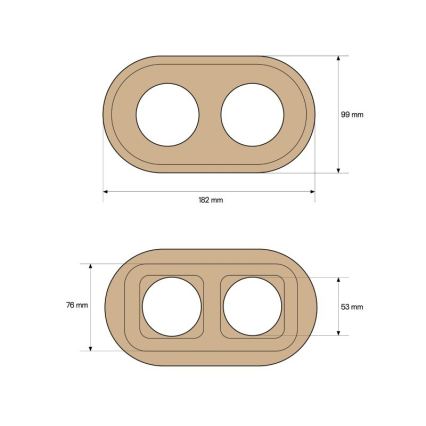 Elhard - Cornice doppia retrò in legno chiaro