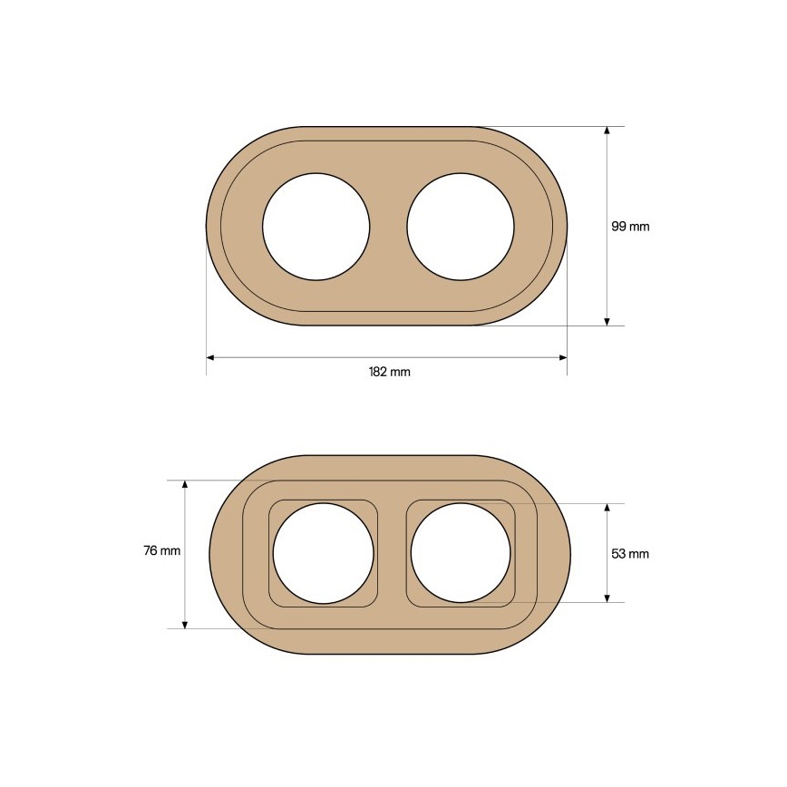 Elhard - Cornice doppia retrò in legno chiaro