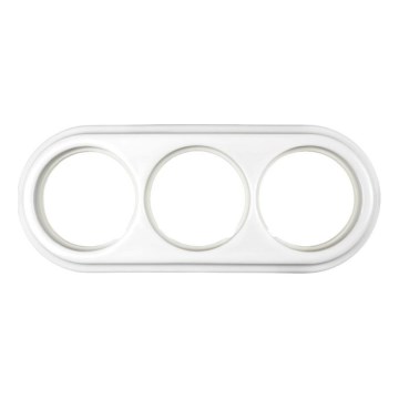 Elhard - Cornice murale in ceramica retrò tripla bianca