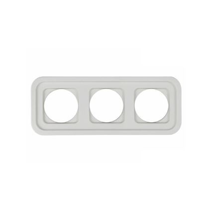 Elhard - Cornice portafoto tripla in ceramica retrò, bianca