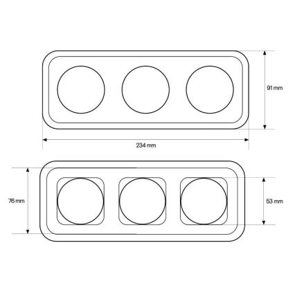 Elhard - Cornice portafoto tripla in ceramica retrò, bianca