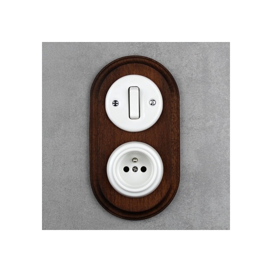 Elhard - Cornice retrò doppia in legno scuro