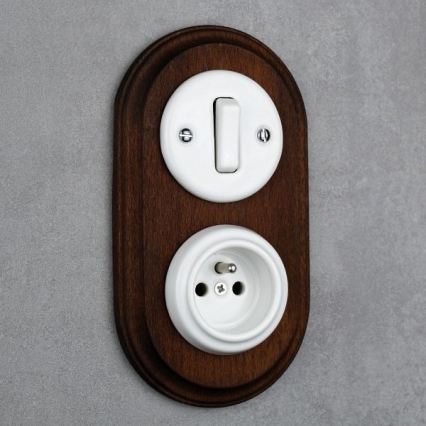 Elhard - Cornice retrò doppia in legno scuro