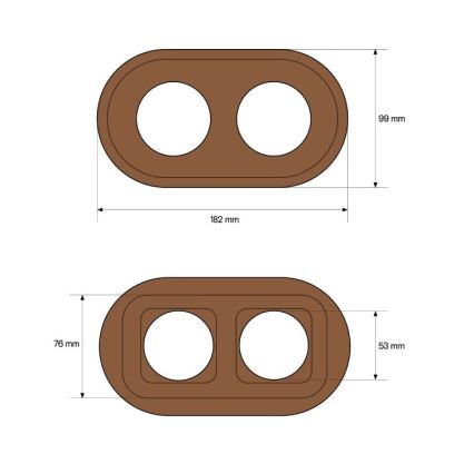 Elhard - Cornice retrò doppia in legno scuro