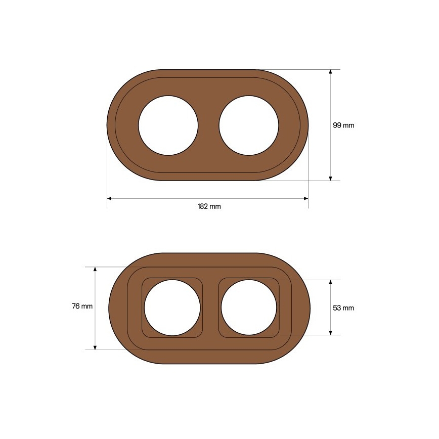 Elhard - Cornice retrò doppia in legno scuro