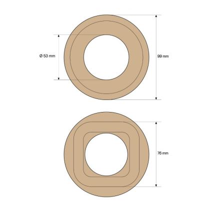 Elhard - Cornice retrò in legno, design semplice, finitura legno chiaro