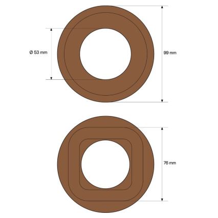 Elhard - Cornice retrò in legno, design semplice, finitura scura