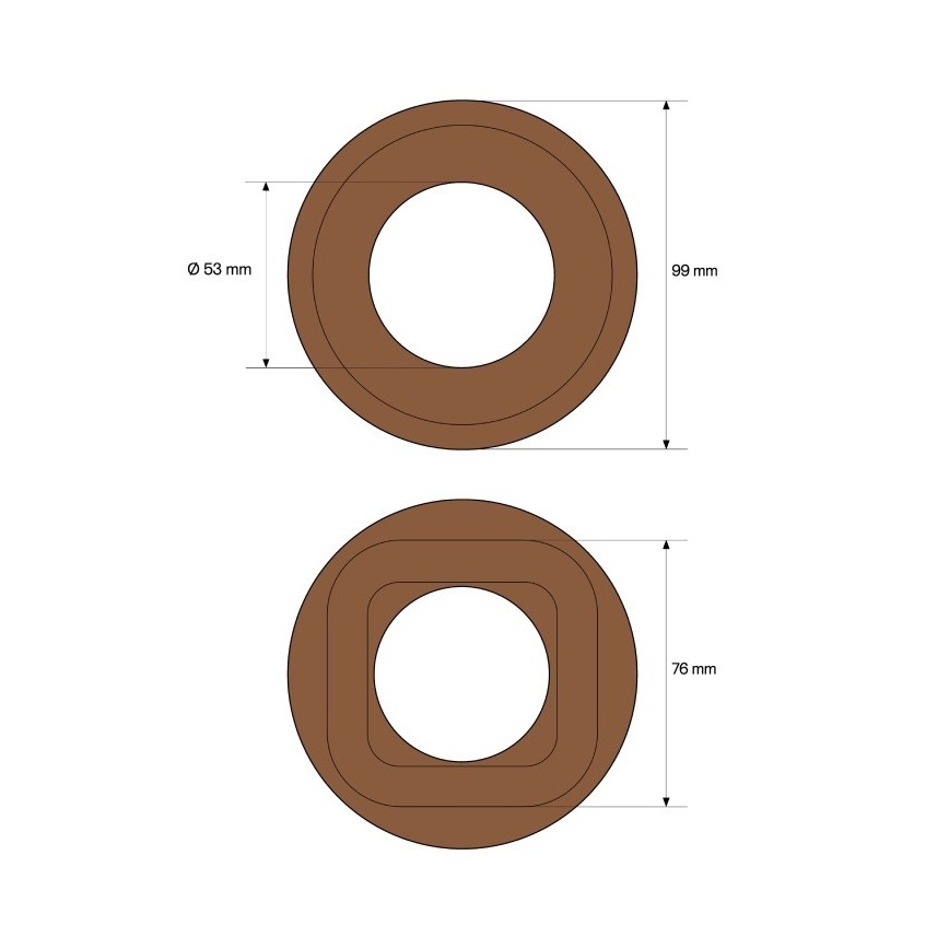 Elhard - Cornice retrò in legno, design semplice, finitura scura