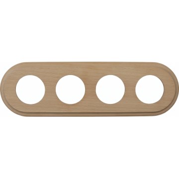 Elhard - Cornice retrò in legno per 4 foto, finitura legno chiaro