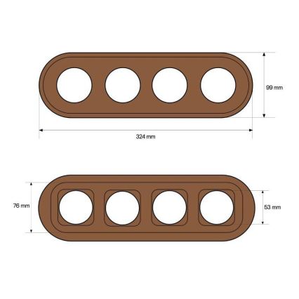 Elhard - Cornice retrò in legno per quattro foto, finitura in legno scuro