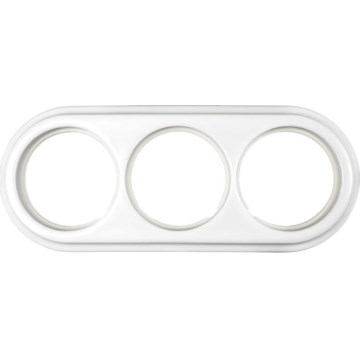 Elhard - Cornice tripla retrò in ceramica bianca