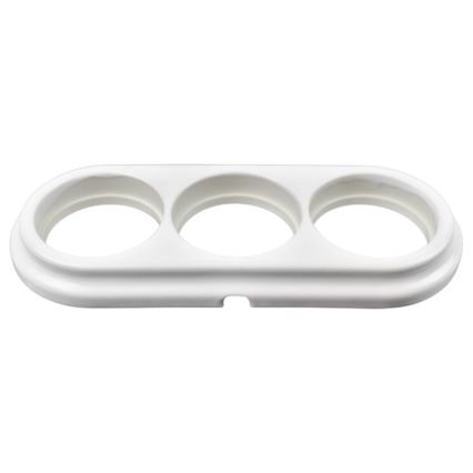 Elhard - Cornice tripla retrò in ceramica bianca