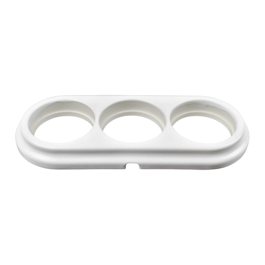 Elhard - Cornice tripla retrò in ceramica bianca