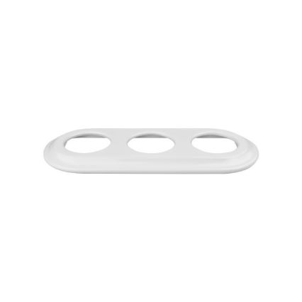 Elhard - Cornice tripla retrò in ceramica bianca