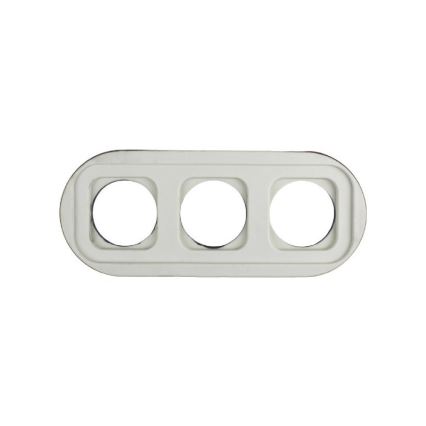 Elhard - Cornice tripla retrò in ceramica bianca