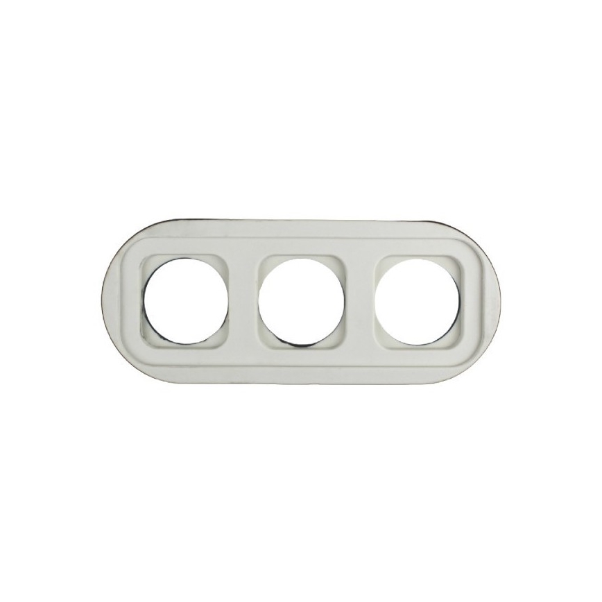 Elhard - Cornice tripla retrò in ceramica bianca