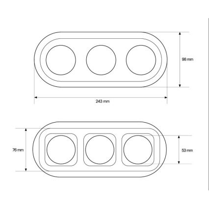 Elhard - Cornice tripla retrò in ceramica bianca