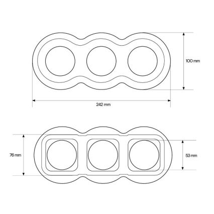 Elhard - Cornice tripla retrò in ceramica bianca