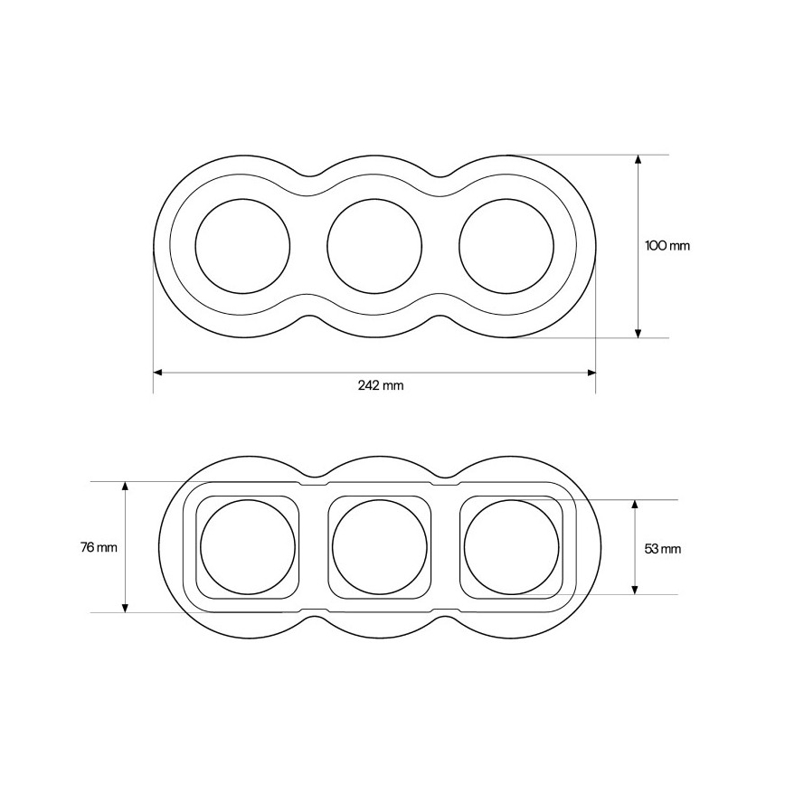 Elhard - Cornice tripla retrò in ceramica bianca