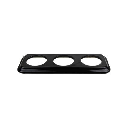 Elhard - Cornice tripla retrò in ceramica nera