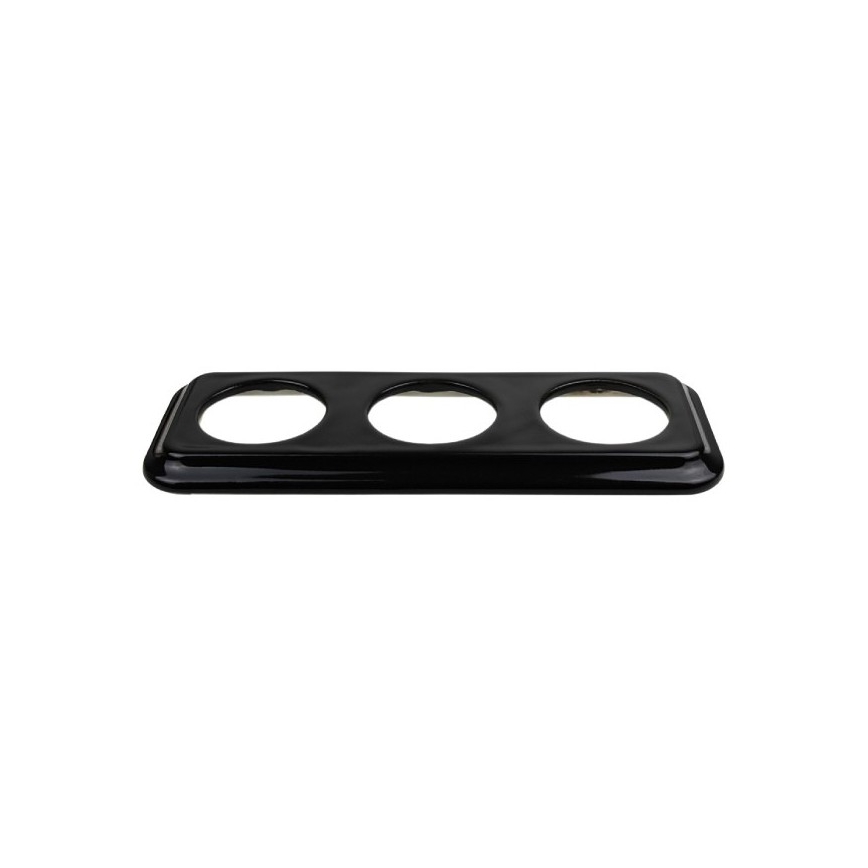 Elhard - Cornice tripla retrò in ceramica nera