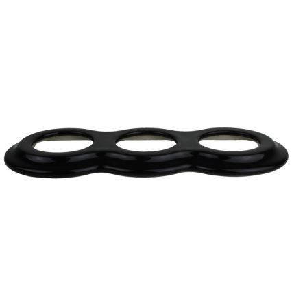 Elhard - Cornice tripla retrò in ceramica, nera