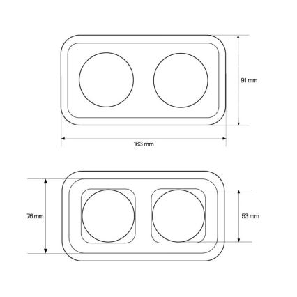 Elhard - Doppia presa domestica in ceramica stile retrò con cornice SCHUKO 230V bianca