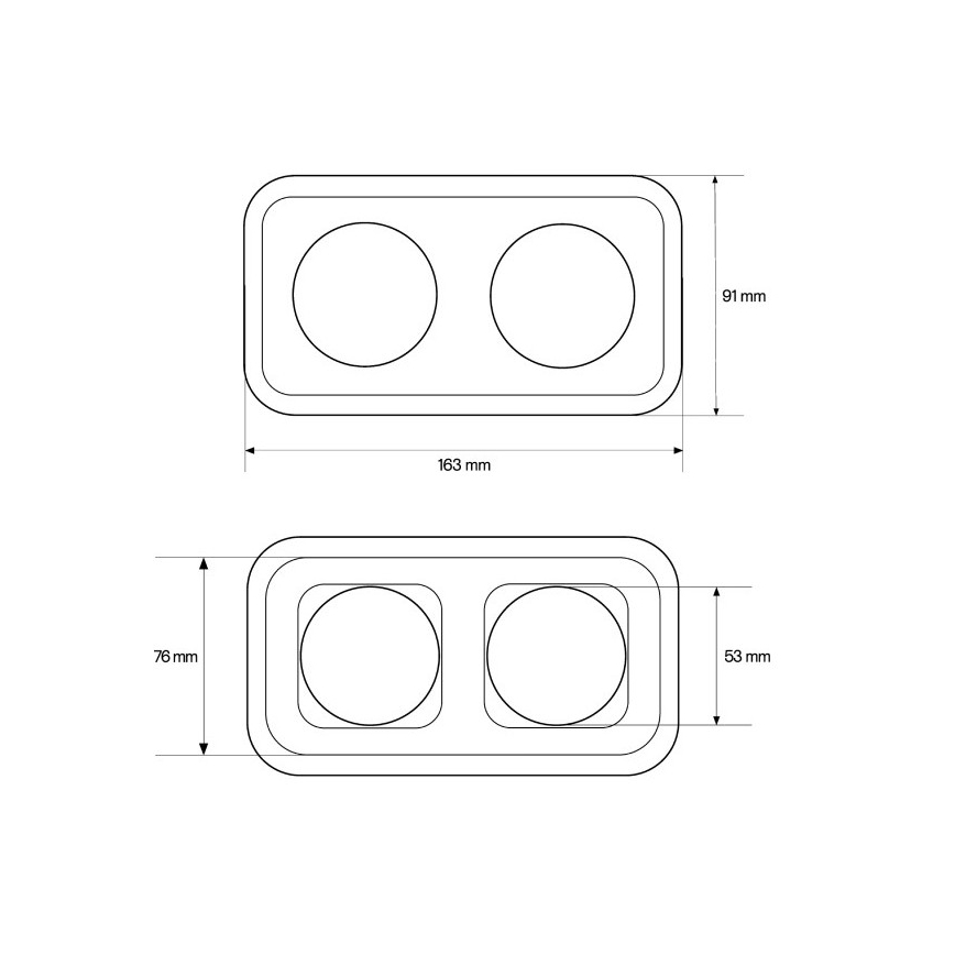 Elhard - Doppia presa domestica in ceramica stile retrò con cornice SCHUKO 230V bianca