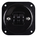 Elhard - Interruttore a leva in ceramica stile retrò, versione senza cornice n. 5, nero