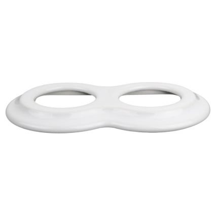 Elhard - Interruttore doppio in ceramica retrò con cornice č. 1 bianco