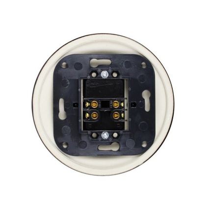 Elhard - Interruttore doppio per scala in ceramica retrò con leva senza cornice n. 6+6 nero