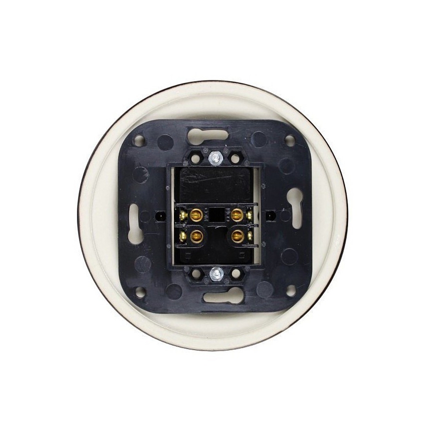 Elhard - Interruttore doppio per scala in ceramica retrò con leva senza cornice n. 6+6 nero