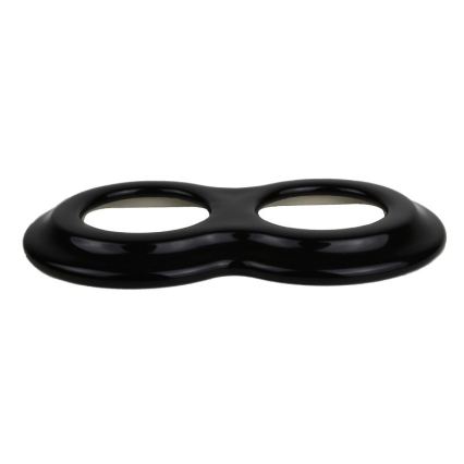 Elhard - Interruttore doppio in ceramica stile retrò con cornice č. 1, nero